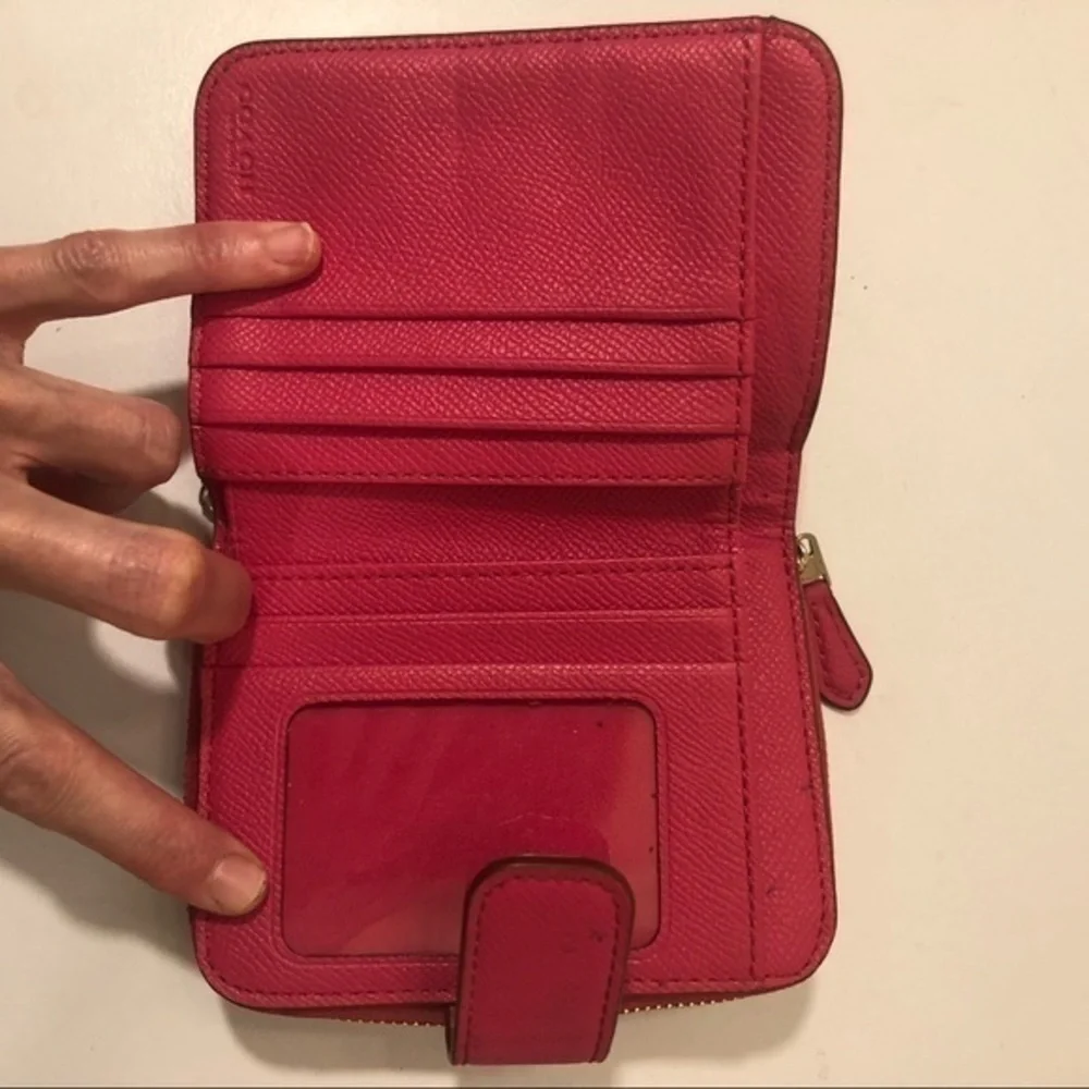 Coach signs brown/khaki pink wallet